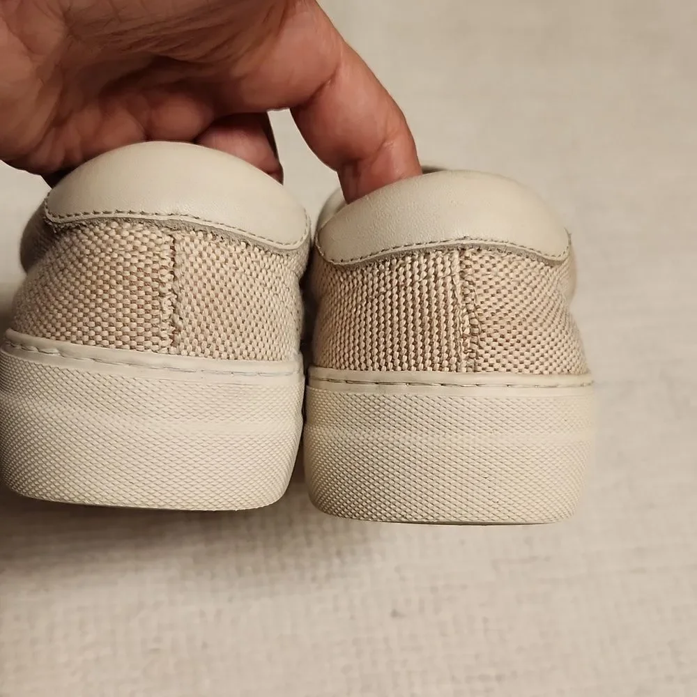 Sofie D'Hoore neutral canvas slip-on platform sneakers Sz 9